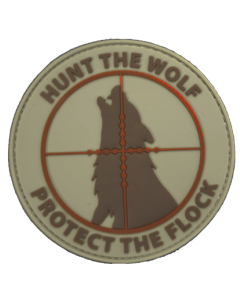 Hunt the Wolf, Protect the Flock Tan Velcro Patch